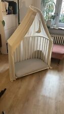 Babybay Maxi Babybett - Weiß, mit Betthimmel, Bio Kokos-Matratze und mehr