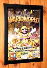 Wario World GameCube Nintendo altes seltenes kleines Poster / Werbeseite gerahmt