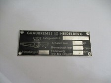 Typenschild Graubremse LKW