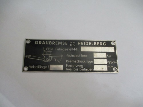 Typenschild graubremse lkw - graubremse,