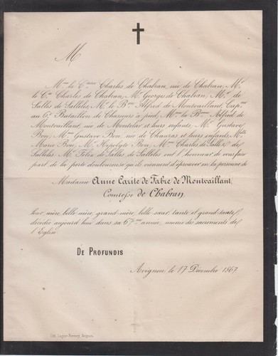 1867 sterbeurkunde anne carite - 1867,