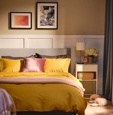 IKEA LUKTJASMIN Premium Bettwäsche Set 3-tlg gelb gold  240x220 cm 