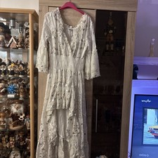 Boho Kleid in weiß/beige mit