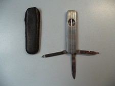 Taschenmesser mit Zigarrenschneider, August Müller Solingen, DGBM,Stahl rostfrei