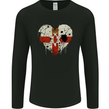 Love Flagge N.Irland Nördlich Ulster Fußball Rugby Herren Langarm T-Shirt