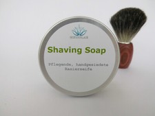 Handgefertigte Naturseife:     Rasierseife im Tiegel / 90g