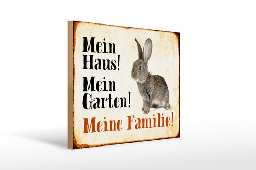 Holzschild tiere 40x30cm - tiere, hase