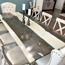 Weiß Epoxidharz Ozean Couchtisch Esstisch Nussbaum Holz Möbel Wohnkultur