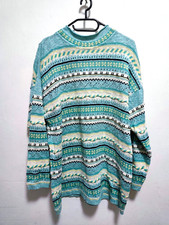 BONITA Damen Strickpullover Gr. L Türkis Creme Norweger 3D Zopfmuster