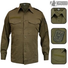 ÖBH Feldhemd Bundesheer Hemd Oliv Armee Feldbluse Langärm Oliv mit Abzeichen