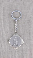 Vintage Schlüsselanhänger mit St.Christophorus  Alpacca 50/60er Jahre