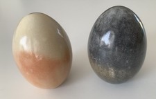 2 große Marmor Eier 7x5cm Stein schwer schöne Optik , mit „Etikett“ Marmoreier