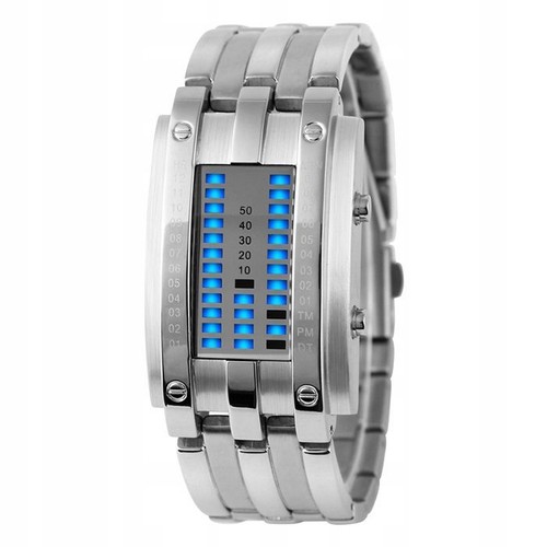 Herren silber schwarz led - schwarz, uhr