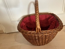 Weidenkorb Einkaufskorb Präsentkorb Korb geflochten mit Stoffeinsatz