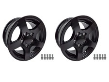2 x Alufelge 6 J x 13 5-Loch ET 30 mattschwarz Anhänger Wohnwagen Kenda