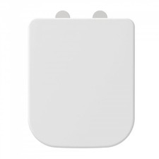 WC Sitz Duroplast mit Absenkautomatik –Toilettensitz mit Softclose für Bad Eckig