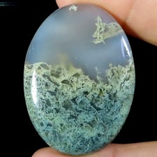 (35 X 49 X 06 MM) 102.35 Karat Natürlich Moos Achat Ovale Form Lose Edelstein