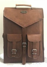 Tasche Groß Reise Camping Handgepäck Neu Herren Echt Denver Leder Rucksack La...