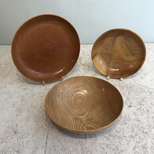 Holzschale gedrechselt - 3x,