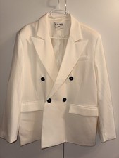 Weißer Zweireihiger Blazer