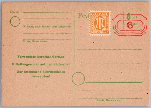 Ganzsache notausgabe postkarte - ganzsache,