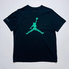 Air Jordan "Green Jumpman" Retro T-Shirt Nike Style Herren schwarz L / XL