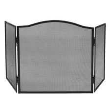 Kamin Funkenschutzgitter Stahl Schwarz 100x54cm verstellbar Kamin Schutzgit