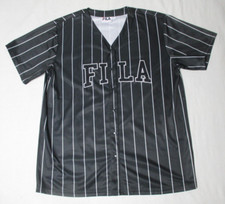 Vintage FILA Herren Basketball Shirt XL Schwarz mit Streifen Rap Hip Hop