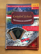 Knöpferlschule für Steir. Harmonika, für Anfänger, im 5-Fingersatz, mit Audio CD