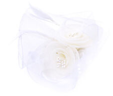 Edler 50s FLOWER Blüten Feder NETZTÜLL Headpiece Rockabilly