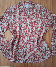 Chiffon-Bluse Blumenmuster Gr. 38 sehr leicht