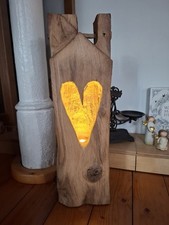Stehlampe LED-aus Holz 67c Eichenbalken Windlicht Stele Skulptur Laterne Design 