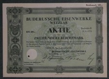 100 Stück Buderus'sche Eisenwerke, Wetzlar 1933 200 RM