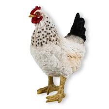 Gartendeko Huhn Figur Weiß