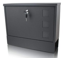 Briefkasten Anthrazit Mit Sichtfenster Und Zeitungsrohr