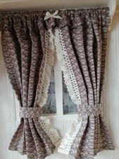 Antiklook-GARDINE,hellbraun