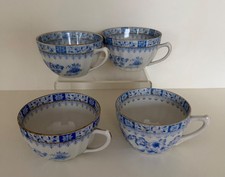 4 Teetassen weiss & blau