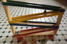  Kugelbahn Autobahn massiv aus Holz in Farbe Autorennbahn Holzbahn Top  m Glöcke