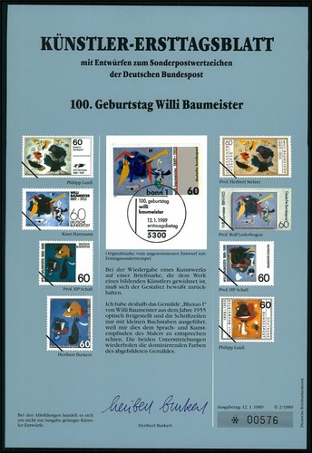 Brd künstler etb 1989 - brd, kÜnstler-etb