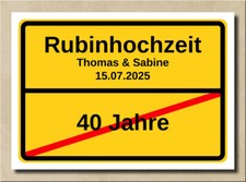  Ortsschild Rubinhochzeit