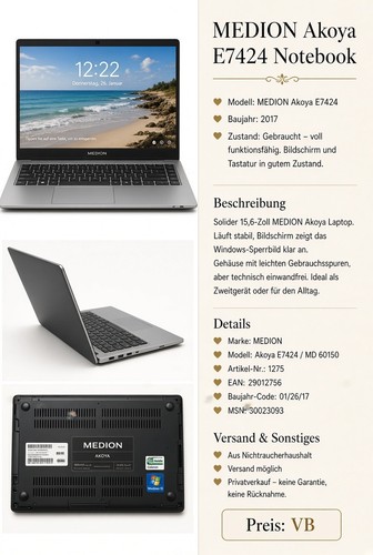 Medion akoya e7424 notebook - e7424,