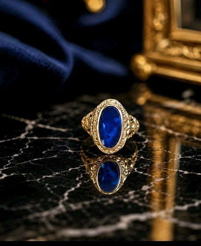 585 gold ring mit blauem - gold,