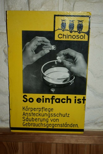 Altes pappschild chinosol - pappschild,