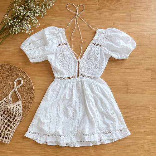 Kleid weiß urban outfitters - kleid,
