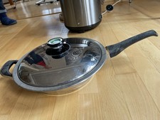 AMC Pfanne m. Deckel ca. 1,5 l Nr.18109 Edelstahl Stahl D= 23 cm Stielpfanne gut