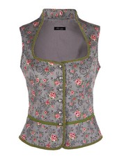 Trachtenbluse Damen Mieder Bluse Corsage Leonie grau Gr. 34-46