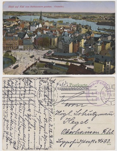 Kiel panorama 1914 marine - ak,