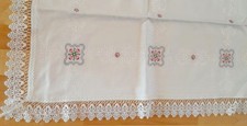 Rarität***Damast Tischdecke-**mit Handarbeit Stickerei Gr:164x117cm