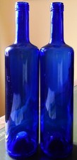 2 Glasflaschen - blau