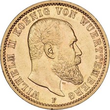 Münze, Deutsch Staaten, WURTTEMBERG, Wilhelm II, 20 Mark, 1905, Freudenstadt